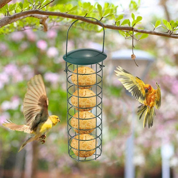 1 τεμ. Birds Grease Ball Holder Feeder Park Garden Pet Bird Supplies Iron Bird Feeder Outdoor Mesh Feeding Portable Wild Hanging