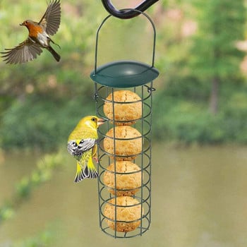 1 τεμ. Birds Grease Ball Holder Feeder Park Garden Pet Bird Supplies Iron Bird Feeder Outdoor Mesh Feeding Portable Wild Hanging