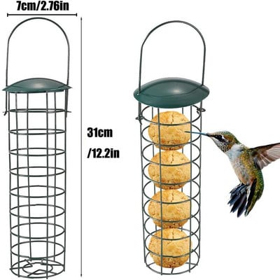 1 τεμ. Birds Grease Ball Holder Feeder Park Garden Pet Bird Supplies Iron Bird Feeder Outdoor Mesh Feeding Portable Wild Hanging