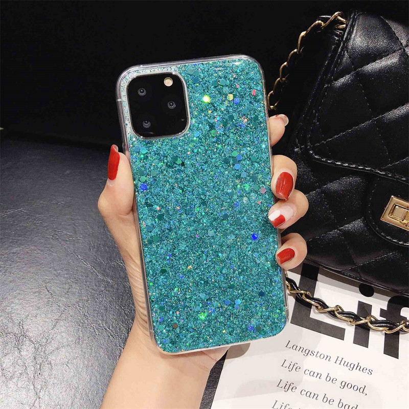 Θήκη Glitter Sequins Για iPhone 14 13 12 11 Pro Max Plus Πολυτελές κάλυμμα από εποξειδικό κρύσταλλο για iPhone XR X XS 6 7 8 SE 2022 Fundas