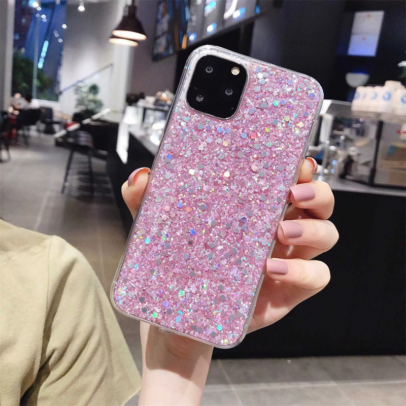 Θήκη Glitter Sequins Για iPhone 14 13 12 11 Pro Max Plus Πολυτελές κάλυμμα από εποξειδικό κρύσταλλο για iPhone XR X XS 6 7 8 SE 2022 Fundas