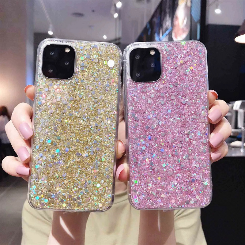 Θήκη Glitter Sequins Για iPhone 14 13 12 11 Pro Max Plus Πολυτελές κάλυμμα από εποξειδικό κρύσταλλο για iPhone XR X XS 6 7 8 SE 2022 Fundas