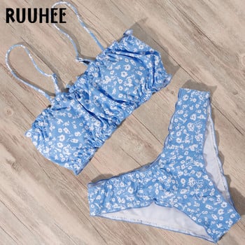 RUUHEE Tie Dye Bandage Μπικίνι Μαγιό Γυναικεία Μαγιό Butterfly Σετ μπικίνι 2021 Μαγιό Maillot De Bain Femme Ρούχα παραλίας