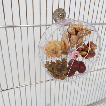 Ακρυλικός τροχός τροφοδοσίας 5 πλέγματος κατοικίδιο ζώο πουλί Παπαγάλος περιστρεφόμενος στο δάγκωμα παζλ Παιχνίδι αποθήκευση τροφών για μπολ φαγητού Παιχνίδι προμήθειες PET