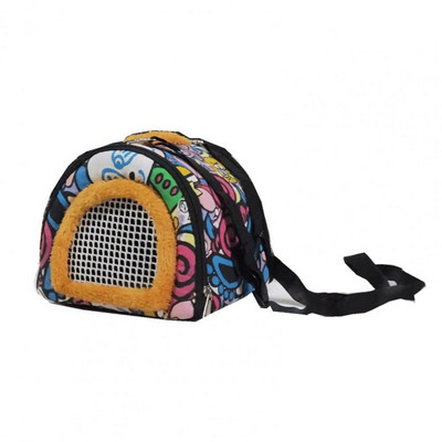 Stilingas mažas naminių gyvūnėlių krepšys Kūrybinis žiurkėno nešioklis Madingo spaudinio kvėpuojantis žiurkėno šinšilos triušio nešioklis