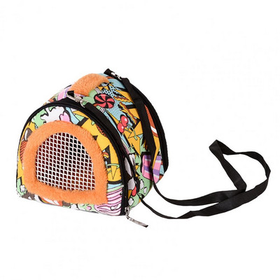 Stilingas mažas naminių gyvūnėlių krepšys Kūrybinis žiurkėno nešioklis Madingo spaudinio kvėpuojantis žiurkėno šinšilos triušio nešioklis