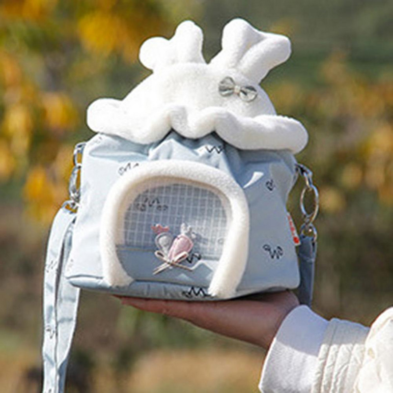 Χαριτωμένη φωλιά κατοικίδιων Αξεσουάρ τσάντας ινδικού χοιριδίου, βελούδινα κατοικίδια, σχήμα αυτιών κουνελιού