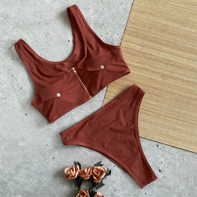 RUUHEE Seksi bikini s cvjetnim printom Ženski kupaći kostim Visoki izrez Podstavljeni Push Up halteri Kupaći kostimi Kupaći kostimi Bikini Ženski