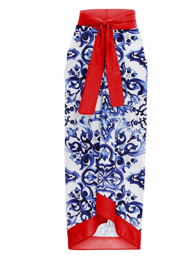 Σέξι εμπριμέ βολάν μπικίνι Ολόσωμο μαγιό και Cover Up Καλοκαιρινό beachwear Γυναικείο μαγιό εξώπλατο σέρφινγκ