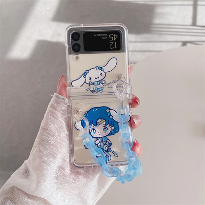 Κρεμαστό θήκη τηλεφώνου Cartoon Butterfly για Samsung Galaxy Z Flip 3 4 Κάλυμμα πίσω σκληρού υπολογιστή για ZFlip3 ZFlip4 Case Protective Shell