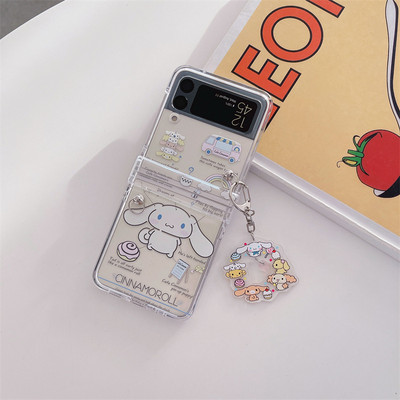 Κρεμαστό θήκη τηλεφώνου Cartoon Butterfly για Samsung Galaxy Z Flip 3 4 Κάλυμμα πίσω σκληρού υπολογιστή για ZFlip3 ZFlip4 Case Protective Shell