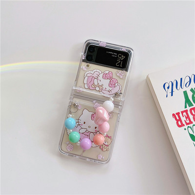 Κρεμαστό θήκη τηλεφώνου Cartoon Butterfly για Samsung Galaxy Z Flip 3 4 Κάλυμμα πίσω σκληρού υπολογιστή για ZFlip3 ZFlip4 Case Protective Shell