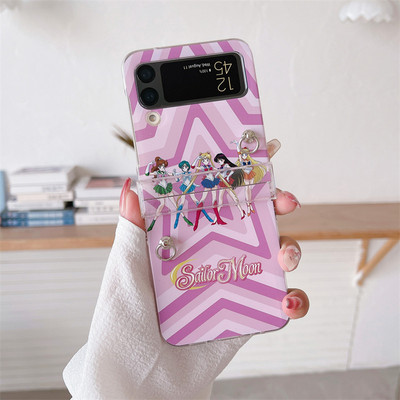 Κρεμαστό θήκη τηλεφώνου Cartoon Butterfly για Samsung Galaxy Z Flip 3 4 Κάλυμμα πίσω σκληρού υπολογιστή για ZFlip3 ZFlip4 Case Protective Shell