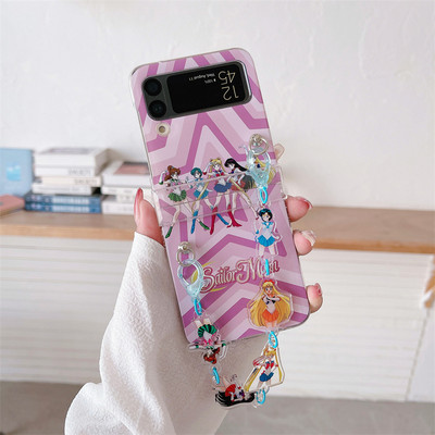 Κρεμαστό θήκη τηλεφώνου Cartoon Butterfly για Samsung Galaxy Z Flip 3 4 Κάλυμμα πίσω σκληρού υπολογιστή για ZFlip3 ZFlip4 Case Protective Shell