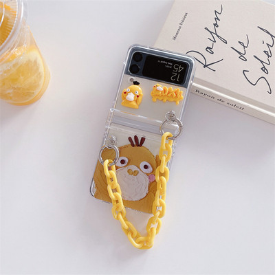 Κρεμαστό θήκη τηλεφώνου Cartoon Butterfly για Samsung Galaxy Z Flip 3 4 Κάλυμμα πίσω σκληρού υπολογιστή για ZFlip3 ZFlip4 Case Protective Shell