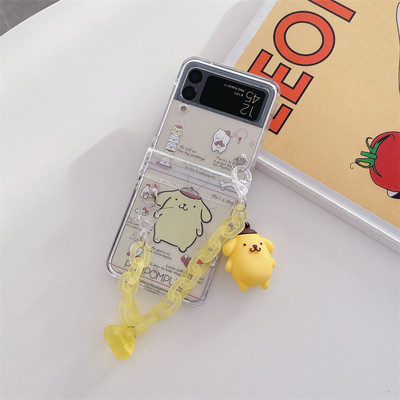 Κρεμαστό θήκη τηλεφώνου Cartoon Butterfly για Samsung Galaxy Z Flip 3 4 Κάλυμμα πίσω σκληρού υπολογιστή για ZFlip3 ZFlip4 Case Protective Shell