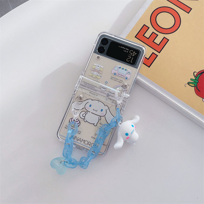 Κρεμαστό θήκη τηλεφώνου Cartoon Butterfly για Samsung Galaxy Z Flip 3 4 Κάλυμμα πίσω σκληρού υπολογιστή για ZFlip3 ZFlip4 Case Protective Shell