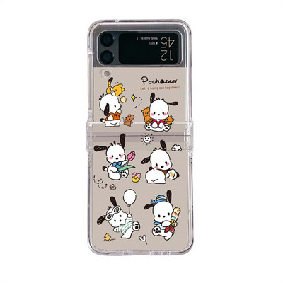 Κρεμαστό θήκη τηλεφώνου Cartoon Butterfly για Samsung Galaxy Z Flip 3 4 Κάλυμμα πίσω σκληρού υπολογιστή για ZFlip3 ZFlip4 Case Protective Shell