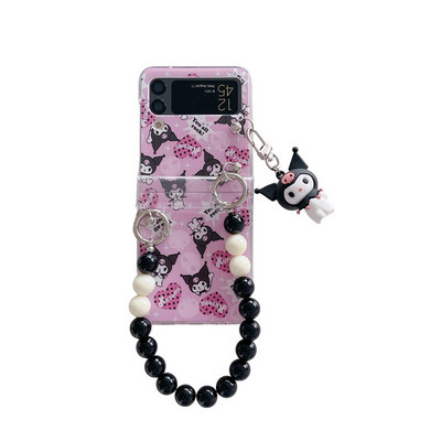 Κρεμαστό θήκη τηλεφώνου Cartoon Butterfly για Samsung Galaxy Z Flip 3 4 Κάλυμμα πίσω σκληρού υπολογιστή για ZFlip3 ZFlip4 Case Protective Shell