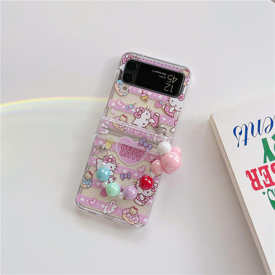 Κρεμαστό θήκη τηλεφώνου Cartoon Butterfly για Samsung Galaxy Z Flip 3 4 Κάλυμμα πίσω σκληρού υπολογιστή για ZFlip3 ZFlip4 Case Protective Shell