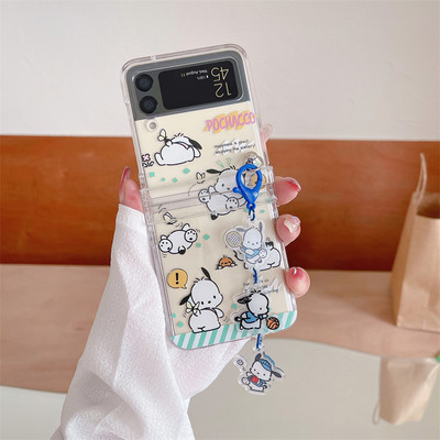 Κρεμαστό θήκη τηλεφώνου Cartoon Butterfly για Samsung Galaxy Z Flip 3 4 Κάλυμμα πίσω σκληρού υπολογιστή για ZFlip3 ZFlip4 Case Protective Shell