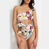 Γυναικείο Ολόσωμο Μαγιό Μαγιό Ρετρό Φόρεμα για διακοπές στην παραλία Ασύμμετρο εξώπλατο καλοκαιρινό κομψό μαγιό σερφ