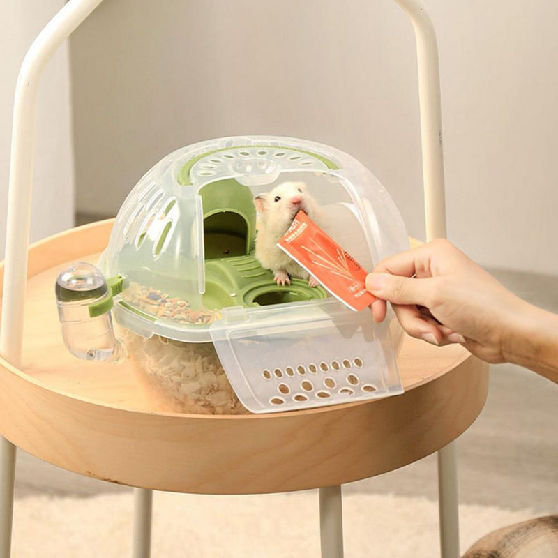 Hörcsög hordketrec átlátszó hordozható hörcsög utazó ketrec, kétrétegű, légáteresztő kisállatok tengerimalac hordozó ketrec