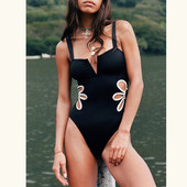 Σέξι μονόχρωμο Cutout Ολόσωμο μαγιό με λαιμόκοψη V Γυναικεία μαγιό Καλοκαιρινά ενδύματα παραλίας εξώπλατο σέρφινγκ Βραζιλιάνικο