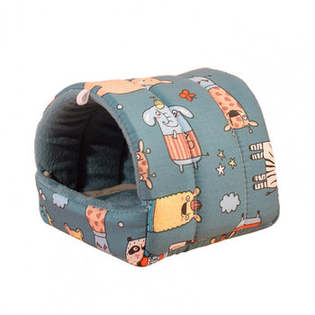 Εκτύπωση Soft Hamster Nest Ημίκλειστο Μικρό Κυνοκομείο για Κατοικίδια Μεγάλος Χώρος Διατήρηση Ζεστού Πρακτικό κρεββάτι με μοτίβο ελέφαντα με χάμστερ για το χειμώνα