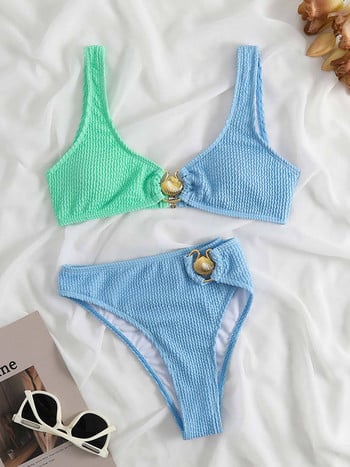 Miyouj Ribbed Bikinis Shell Deigner Swimwear 2023 Σετ μπικίνι Push Up Γυναικεία Σέξι μαγιό Brazilian Biquini Beach