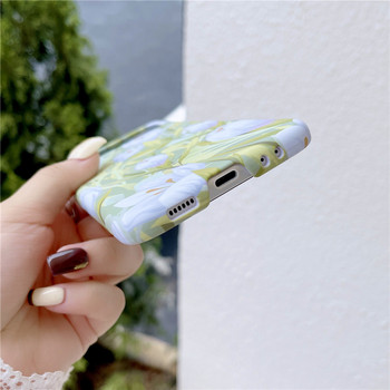 Relief Matte Case for Samsung Galaxy Z Flip 3 5G Floral Tulip Pattern Lens Protect Πτυσσόμενο πλαίσιο πίσω Σκληρό κάλυμμα Z Flip3 Z3