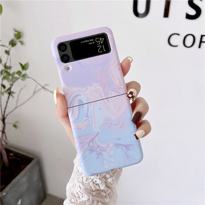 Relief Matte Case for Samsung Galaxy Z Flip 3 5G Floral Tulip Pattern Lens Protect Πτυσσόμενο πλαίσιο πίσω Σκληρό κάλυμμα Z Flip3 Z3