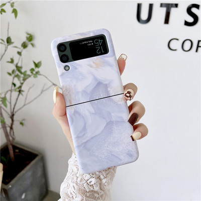 Relief Matte Case for Samsung Galaxy Z Flip 3 5G Floral Tulip Pattern Lens Protect Πτυσσόμενο πλαίσιο πίσω Σκληρό κάλυμμα Z Flip3 Z3