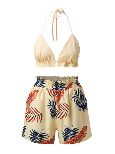 Miyouj ženski bikini s visokim strukom 2023 Ženski kupaći kostim s printom Seksi trodijelni kupaći kostim NovoTankini kratki kupaći kostim