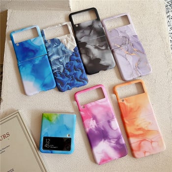 Θήκες τηλεφώνου Lovebay Vintage Ink Dyeing για Samsung Galaxy Z Flip 4 Z Flip 3 5G Fundas Πολυτελή πολύχρωμα, ανθεκτικά στους κραδασμούς σκληρά καλύμματα υπολογιστή