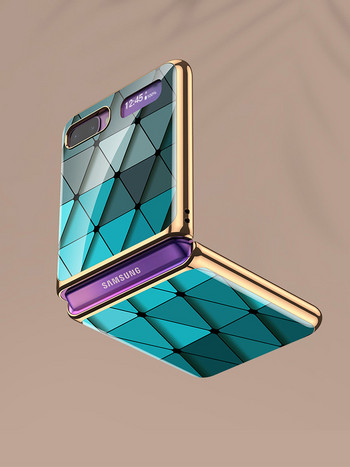 Нов креативен калъф за телефон за Samsung Galaxy Z Flip Супер тънък, луксозен, елегантен, моден, напълно защитен Coque Funda против падане