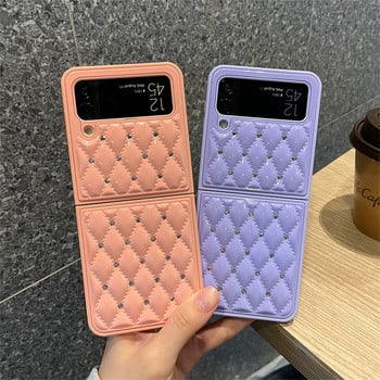 Κορεατικά πολυτελή Glitter Rhinestones Retro Diamond Rhombus Case for Samsung Galaxy Z Flip 3 4 5G Z Flip3 Zflip3 Flip4 Zflip4 Cover