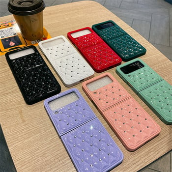 Κορεατικά πολυτελή Glitter Rhinestones Retro Diamond Rhombus Case for Samsung Galaxy Z Flip 3 4 5G Z Flip3 Zflip3 Flip4 Zflip4 Cover