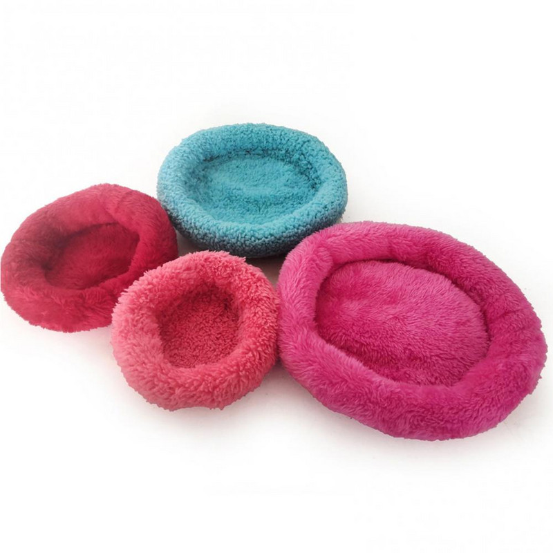 Гнездо за домашни любимци с кръгла форма Топла подложка за хамстер Арктическа кадифена възглавница Заек Подложка за папагал