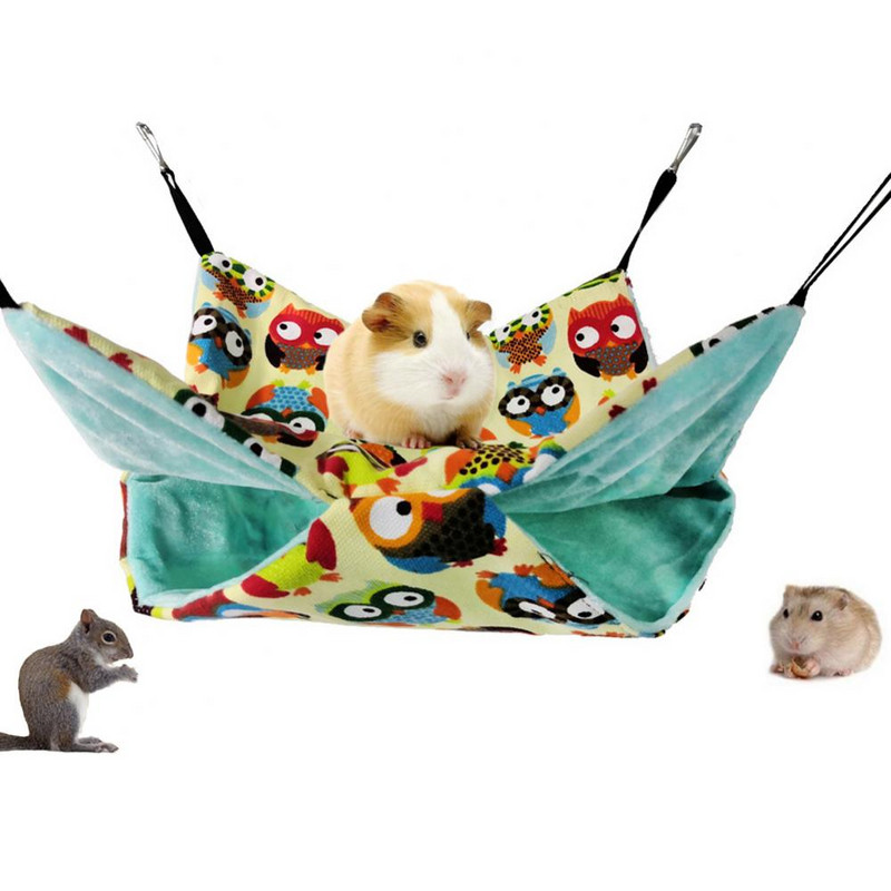 Meleg függőágy ágy fészek alvó kétrétegű függő kisállat hörcsög mókus házi kedvencek pamut hörcsög egér macskaágy