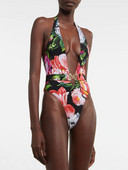 Jednodijelni kostimi s halterima Kupaći kostimi s dubokim V izrezom Kupaći kostimi s printom cvijeća Ženski ženstveni brazilski kupaći kostimi za izlazak na plažu 2023.