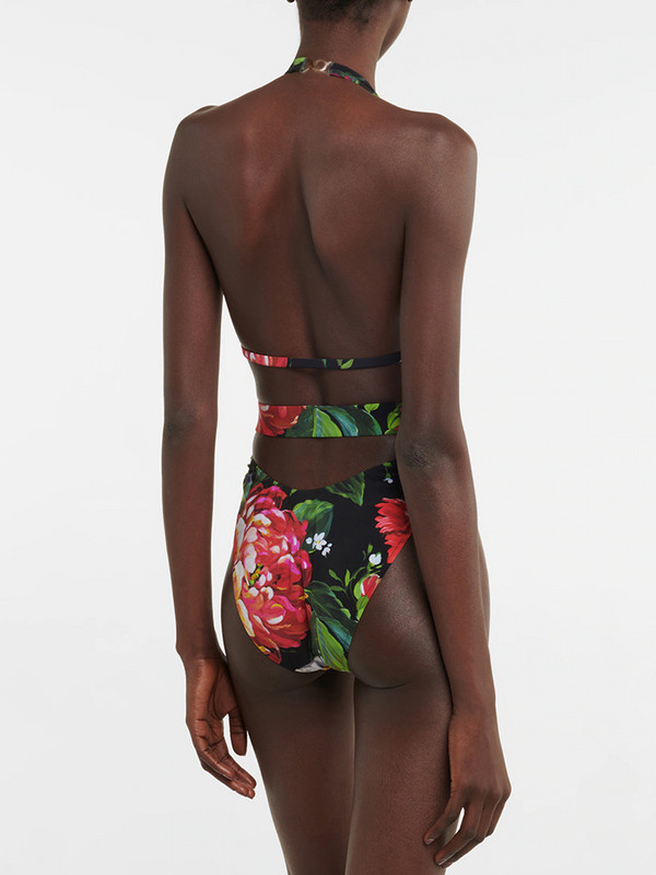 Jednodijelni kostimi s halterima Kupaći kostimi s dubokim V izrezom Kupaći kostimi s printom cvijeća Ženski ženstveni brazilski kupaći kostimi za izlazak na plažu 2023.