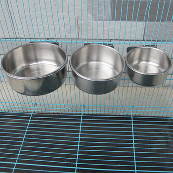 Кутия за храна за птици от неръждаема стомана Чаши за папагали Купи Контейнер Висящ Анти-обръщане за храна Вода Хранилка Консумативи