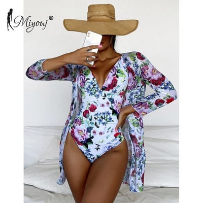 Miyouj kupaći kostimi s cvjetnim uzorkom, kupaći kostimi s dubokim V-izrezom, ženski kupaći kostimi u dva dijela, seksi jednodijelni kostimi, ljetna odjeća, navlake za plažu
