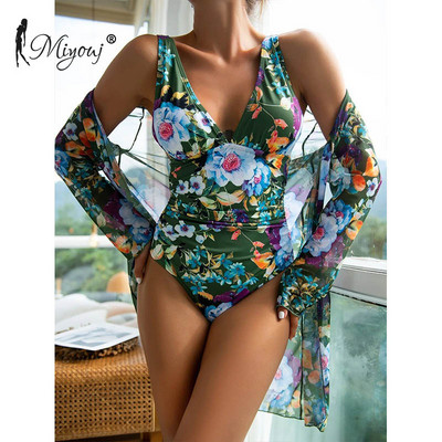 Miyouj kupaći kostimi s cvjetnim uzorkom, kupaći kostimi s dubokim V-izrezom, ženski kupaći kostimi u dva dijela, seksi jednodijelni kostimi, ljetna odjeća, navlake za plažu