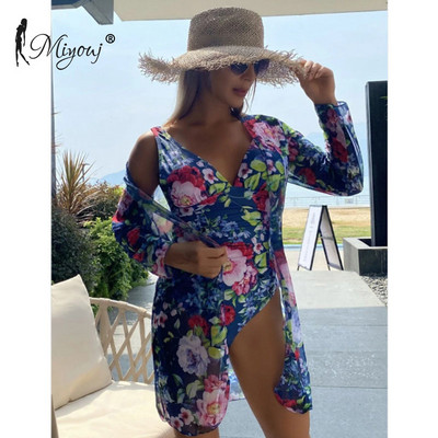 Miyouj kupaći kostimi s cvjetnim uzorkom, kupaći kostimi s dubokim V-izrezom, ženski kupaći kostimi u dva dijela, seksi jednodijelni kostimi, ljetna odjeća, navlake za plažu