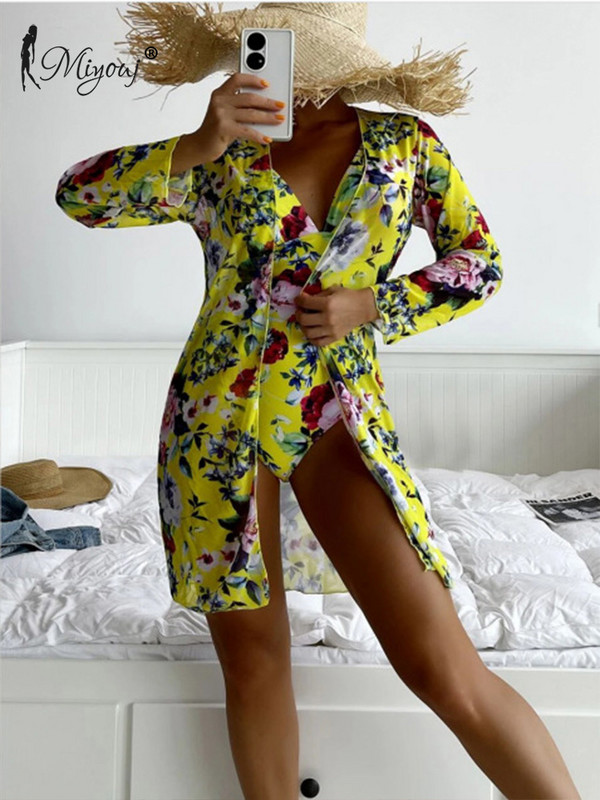 Miyouj kupaći kostimi s cvjetnim uzorkom, kupaći kostimi s dubokim V-izrezom, ženski kupaći kostimi u dva dijela, seksi jednodijelni kostimi, ljetna odjeća, navlake za plažu