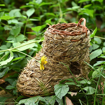 Основна сламена къща Здраво гнездо за домашни любимци Естествено дишащо гнездо Клетка Къща Излюпване