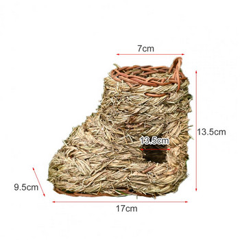 Essential Straw House Sturdy Pet Nest Natural Breathable Nest Cage House Hatching