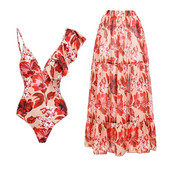 Jednodijelni jednodijelni bikini s naramenicama s modnim printom za 2022. Seksi kupaći kostim s v-izrezom i šupljim bešavnim šavovima Odjeća za plažu